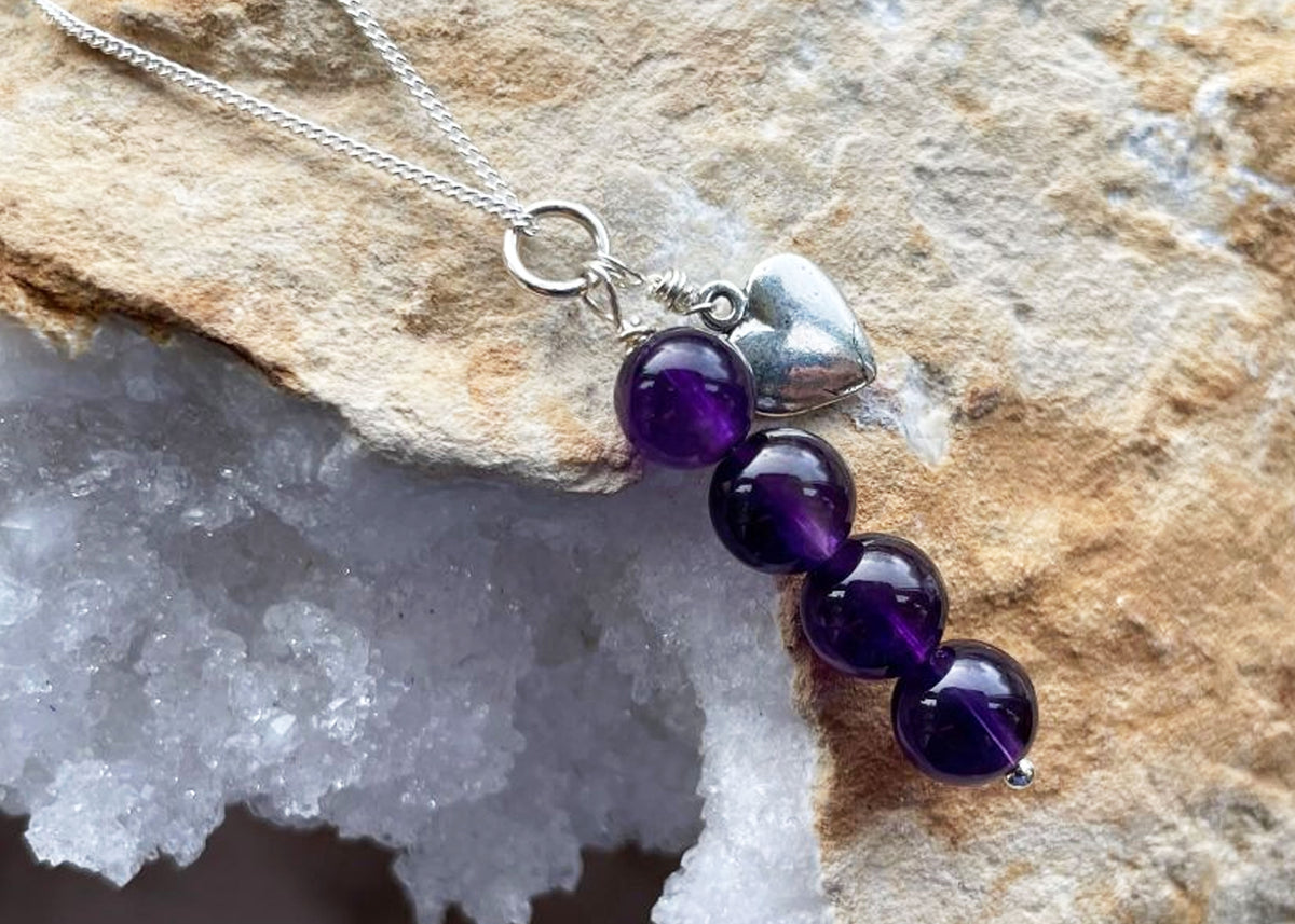 Silver clearance amethyst necklace