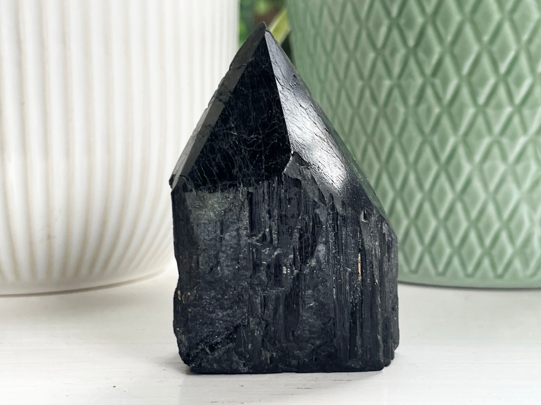 Black Tourmaline Partially Polished Obelisks Cut Base 2 hotsell Pound - 5 Pound