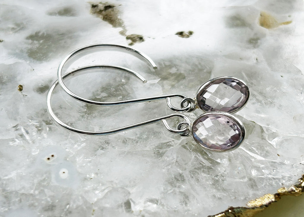 Handmade Pink Amethyst earrings