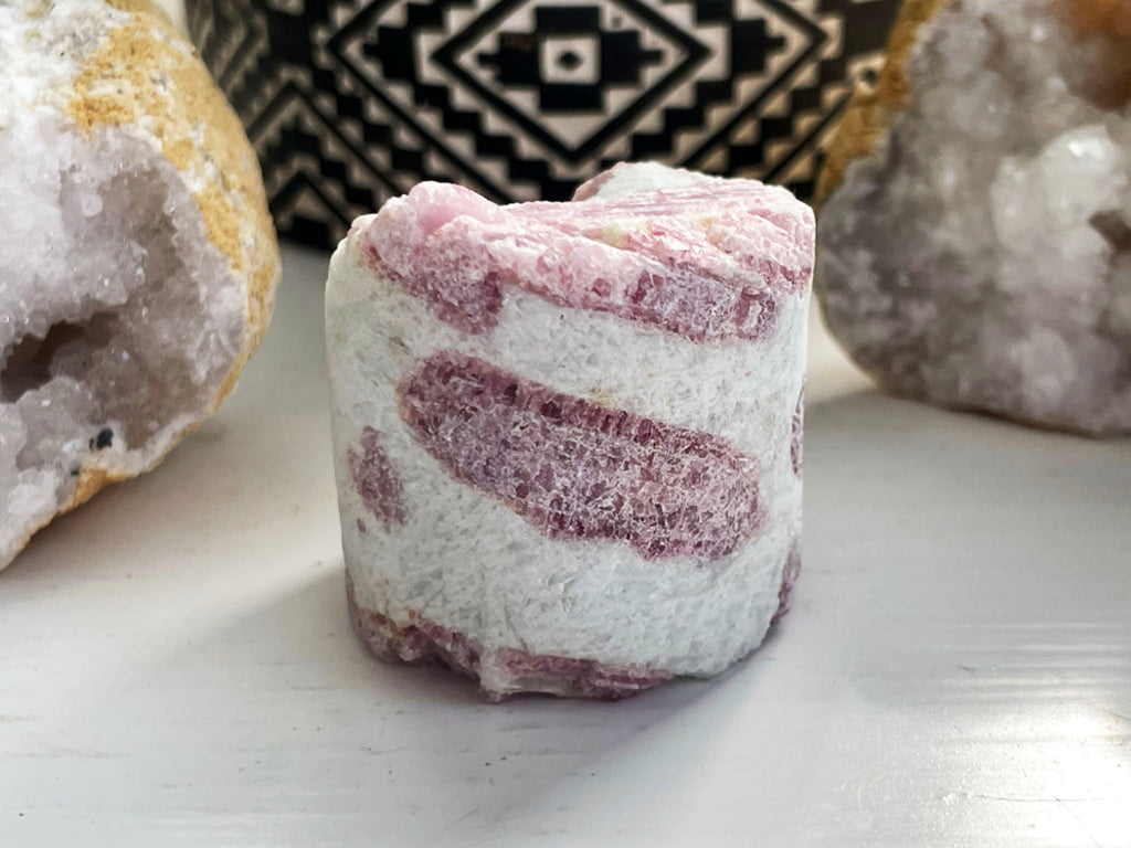 Raw Pink Tourmaline Incense Holder