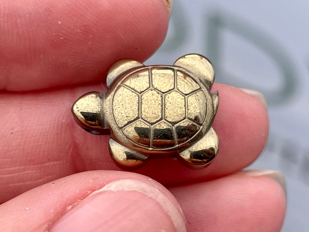 Mini Pyrite Turtle Carving