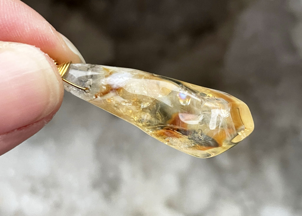 Citrine Briolette Pendant Necklace