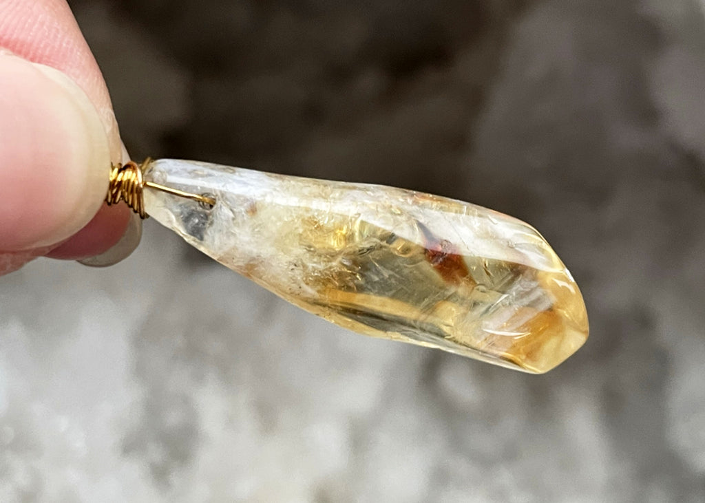 Citrine Briolette Pendant Necklace