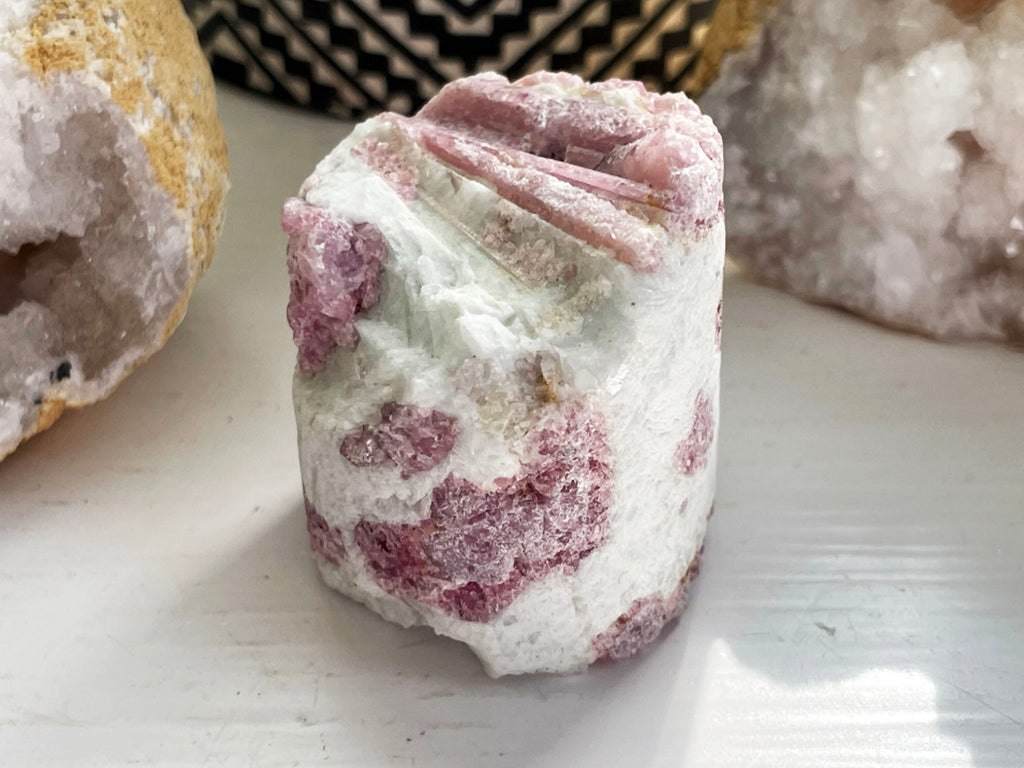 Raw Pink Tourmaline Incense Holder