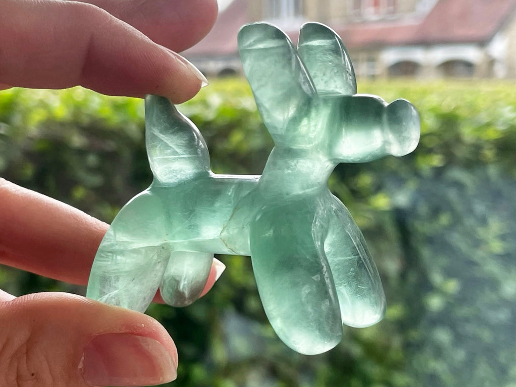 Green Fluorite Dog Carving