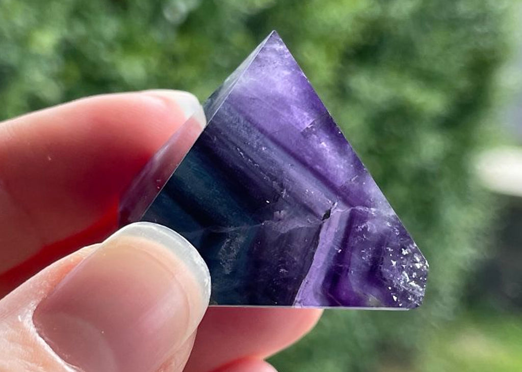 Rainbow Fluorite Pyramid