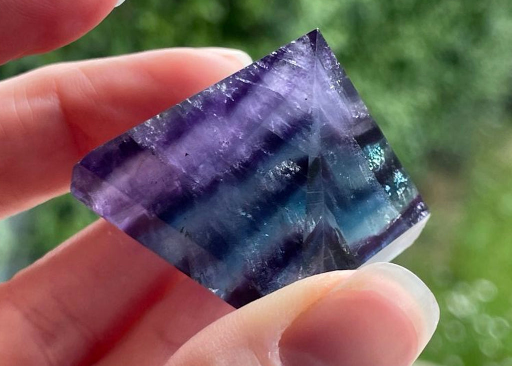 Rainbow Fluorite Pyramid