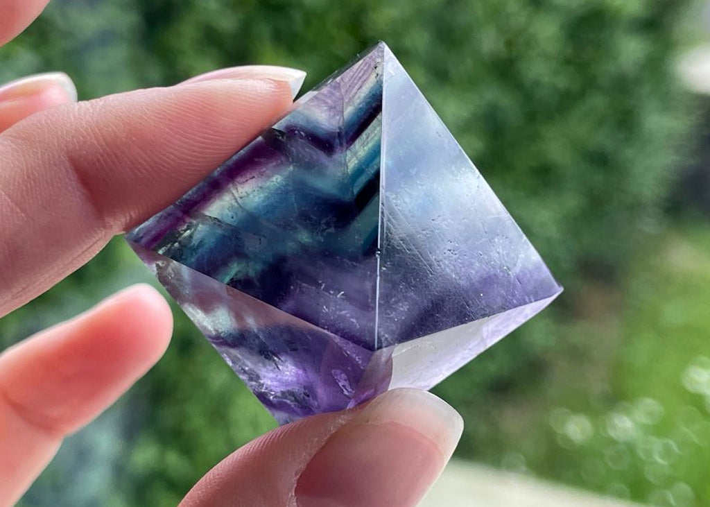 Rainbow Fluorite Pyramid