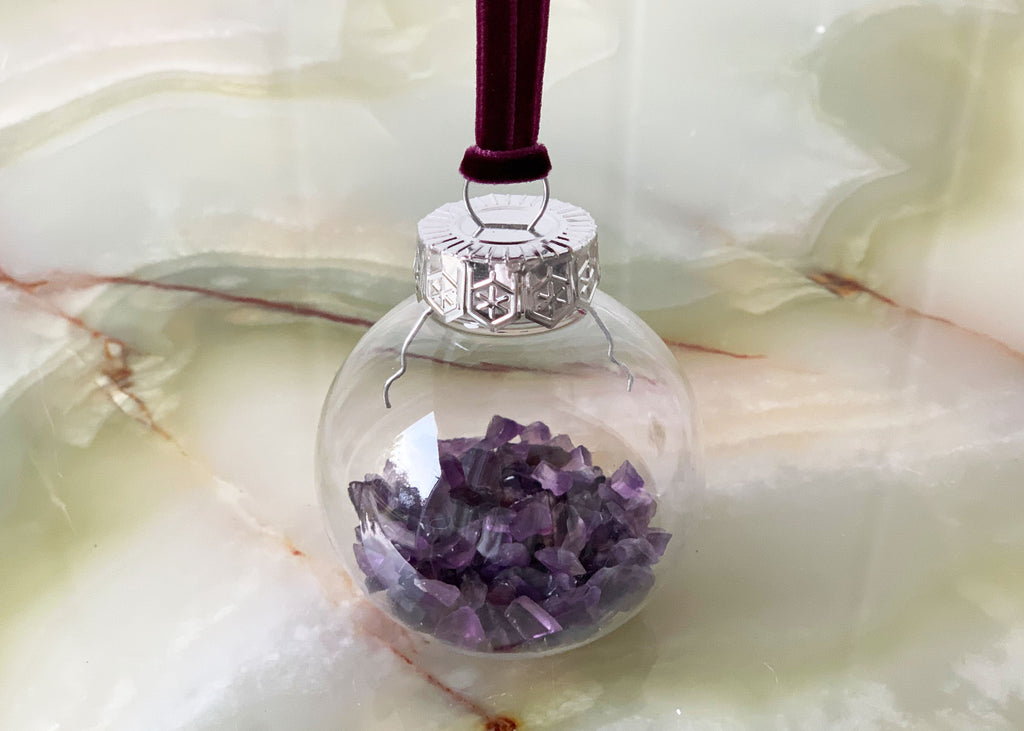 Amethyst Crystal Christmas Tree Bauble