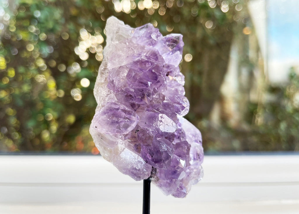 Mini Amethyst Cluster On Metal Stand