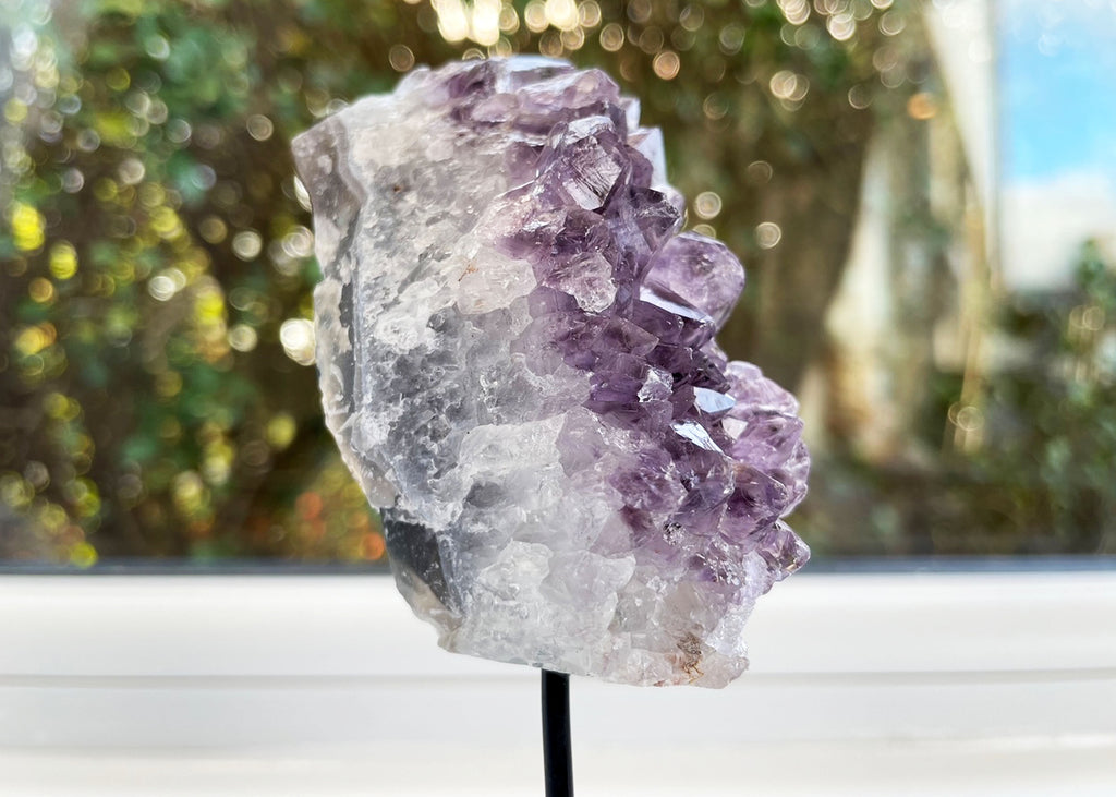 Mini Amethyst Cluster On Metal Stand