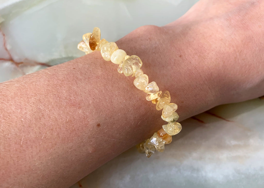 Citrine crystal chip bracelet