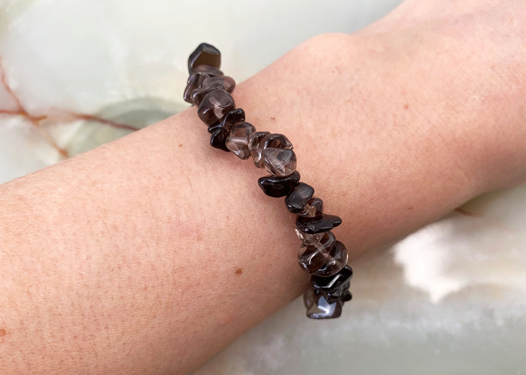 Smokey Quartz Crystal Chip Bracelet