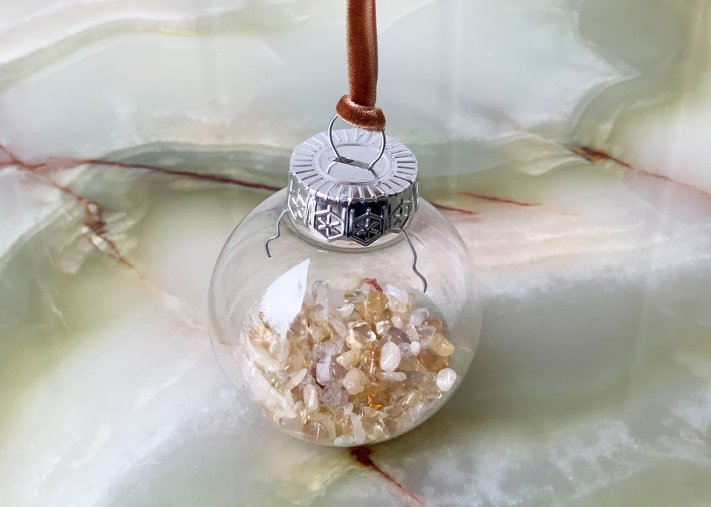 Citrine Crystal Christmas Tree Bauble