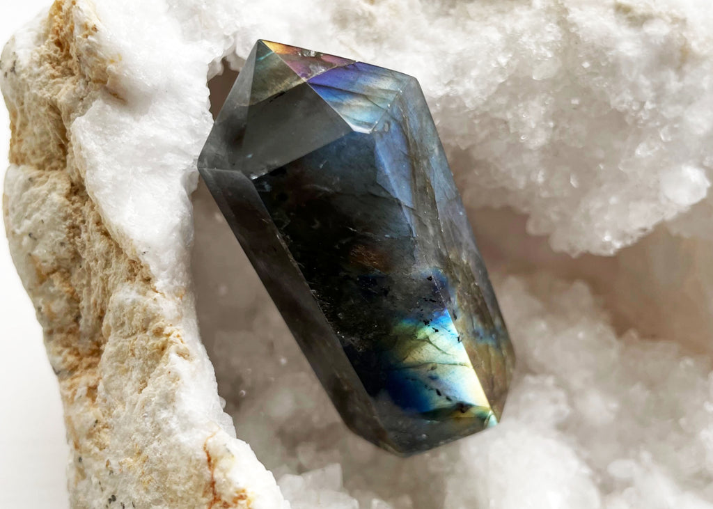 Flashy Labradorite Double Terminated Points