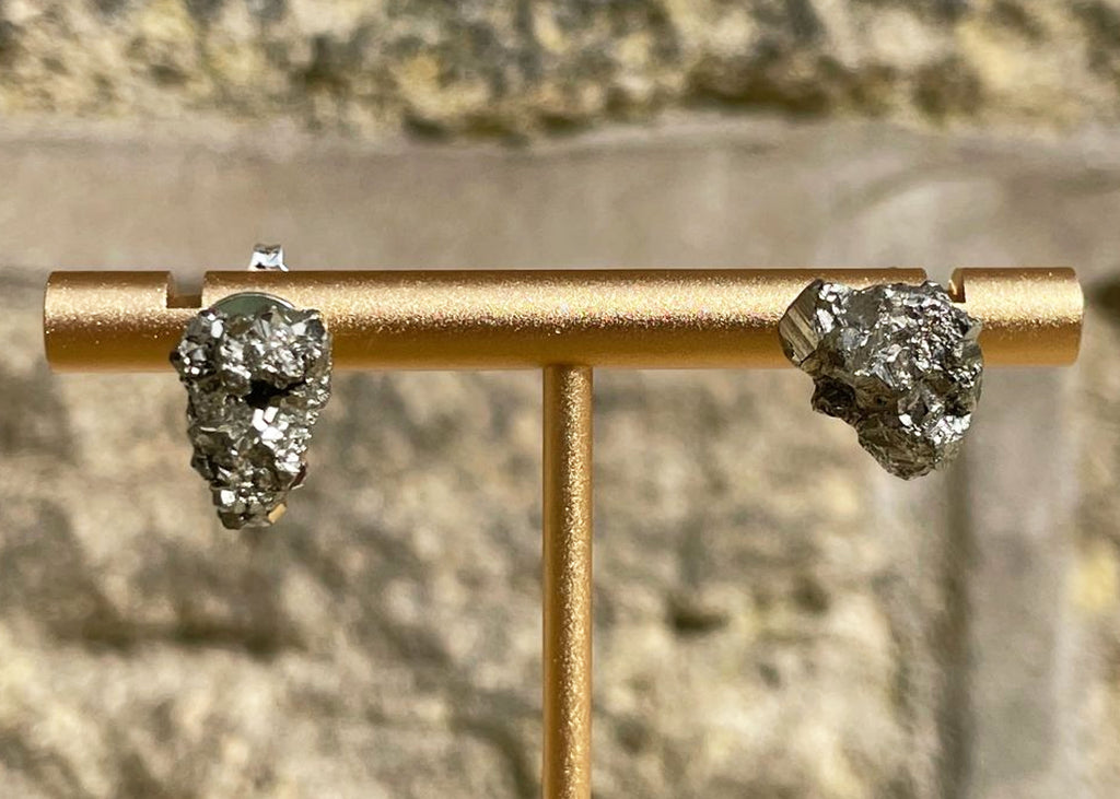 Pyrite Cluster Stud Earrings