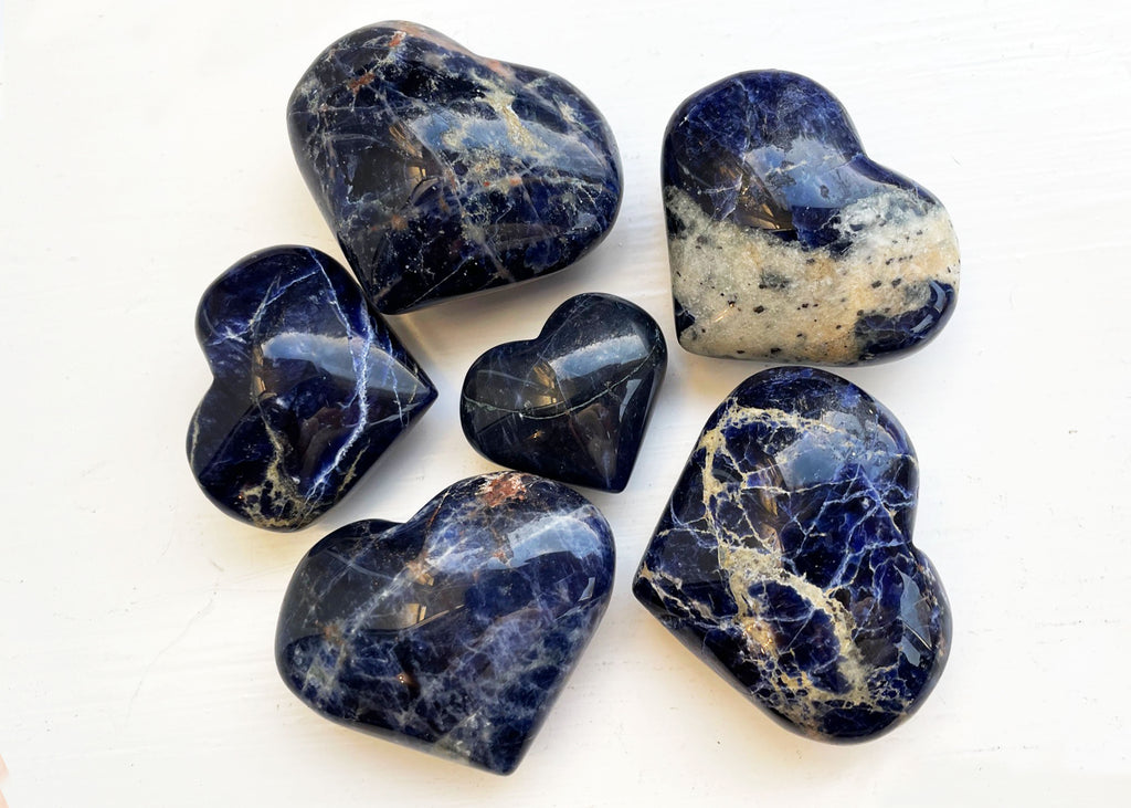 Polished Sodalite Puff Heart