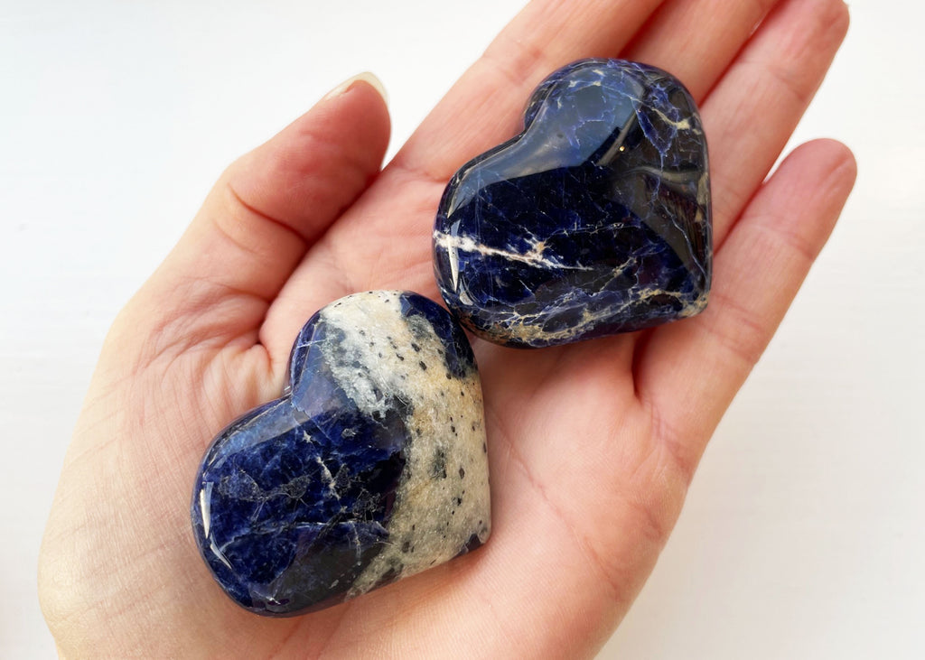 Polished Sodalite Puff Heart