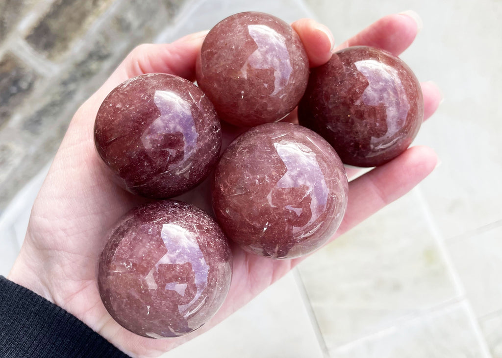 Polished Strawberry Quartz Sphere