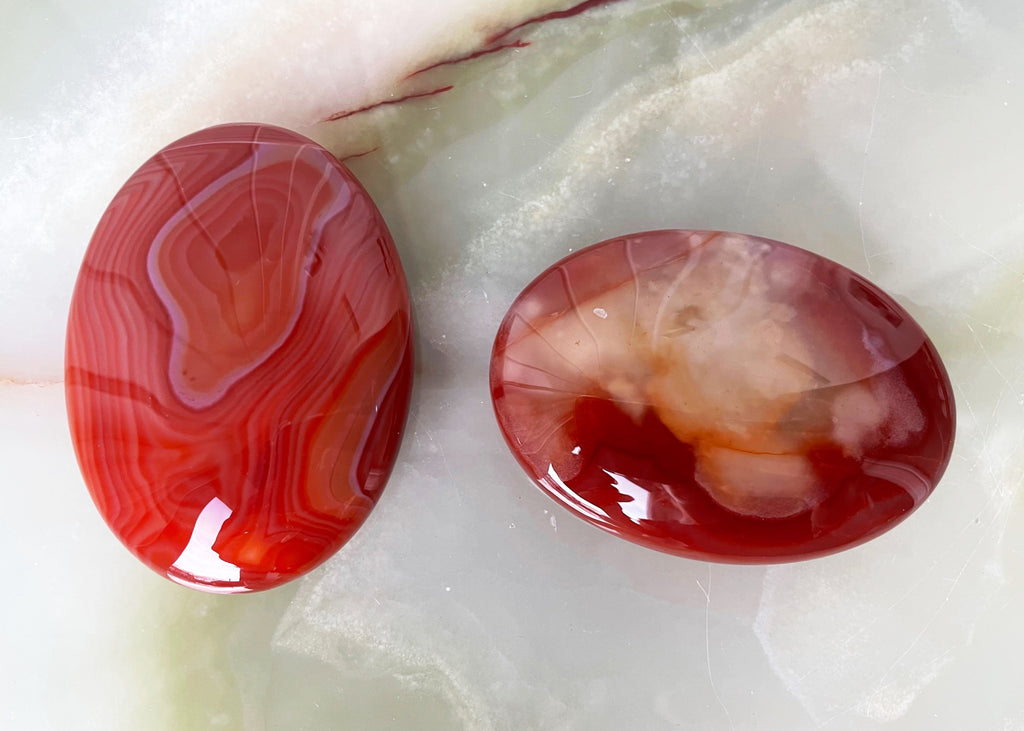 Polished Carnelian Palm Stone