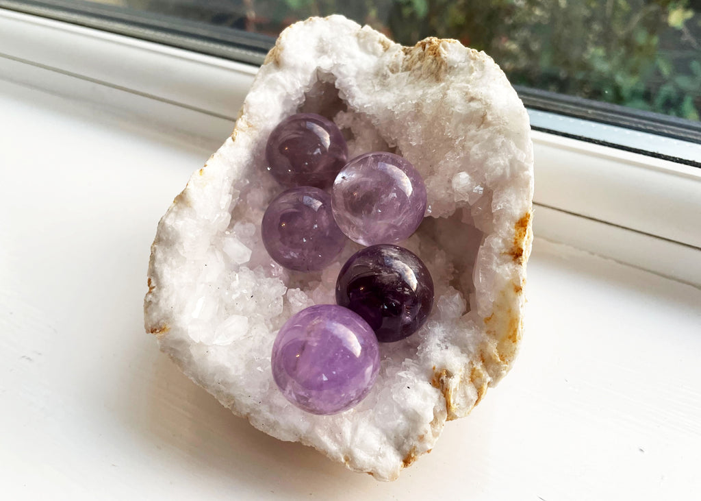 Polished Mini Amethyst Spheres