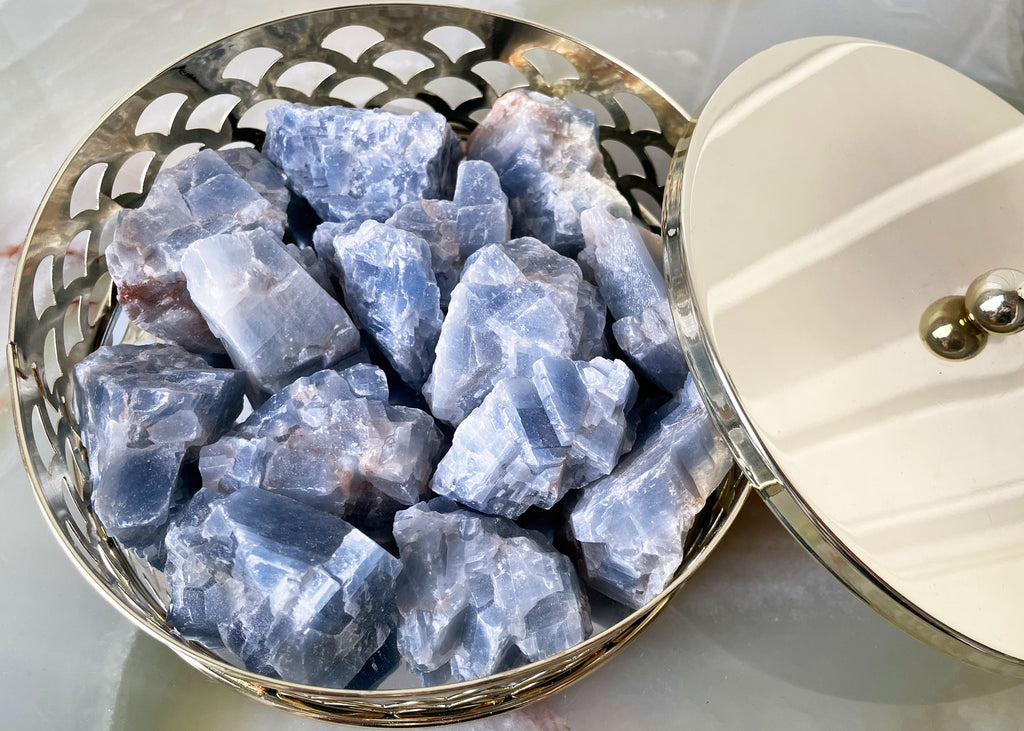 Raw/Rough Blue Calcite Chunks