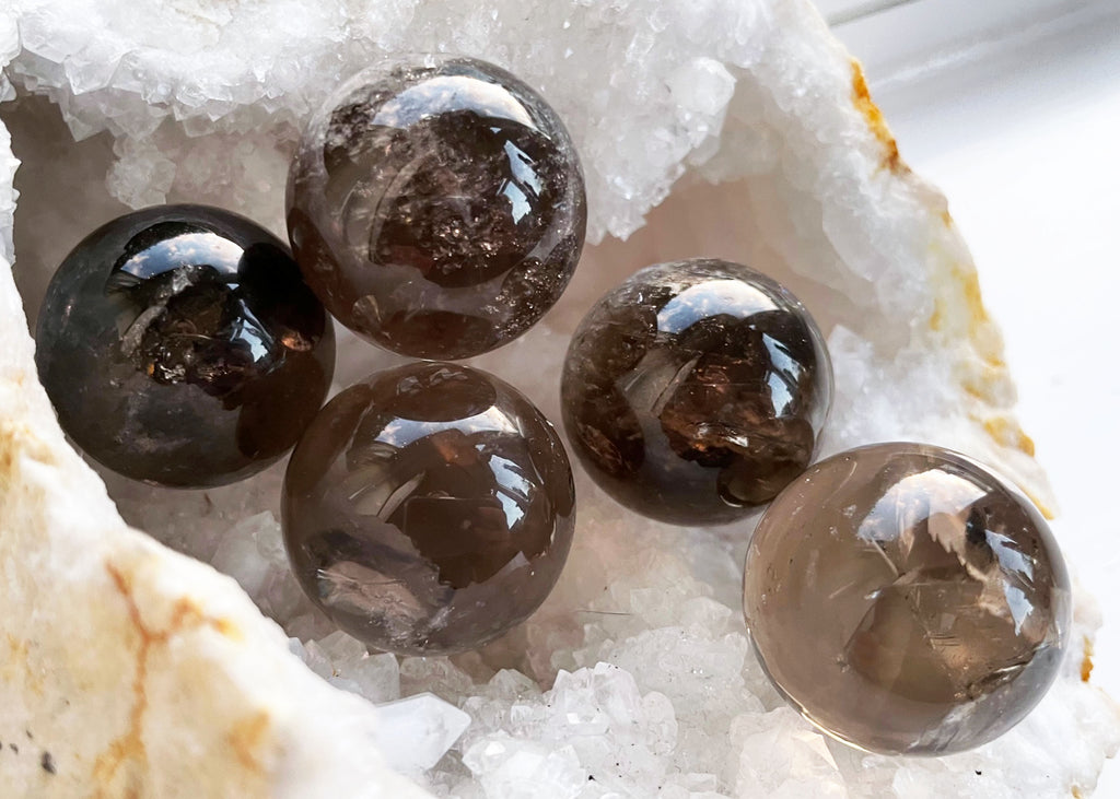 Polished Mini Smokey Quartz Spheres