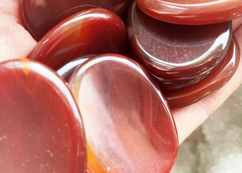 Carnelian Oval Worry Stone