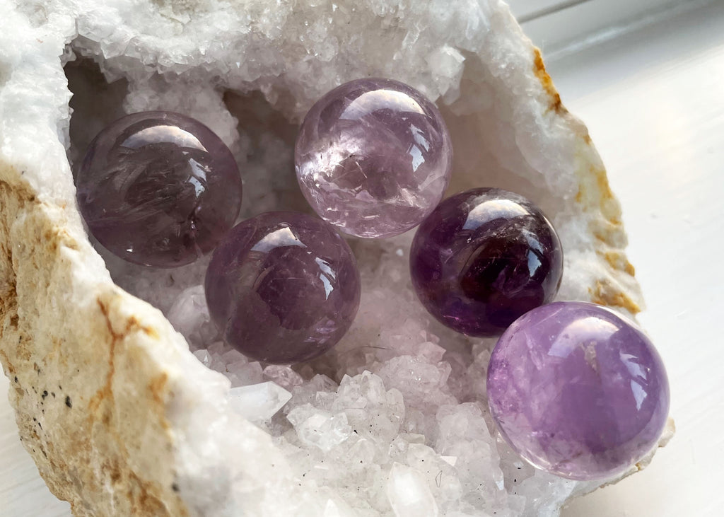 Polished Mini Amethyst Spheres