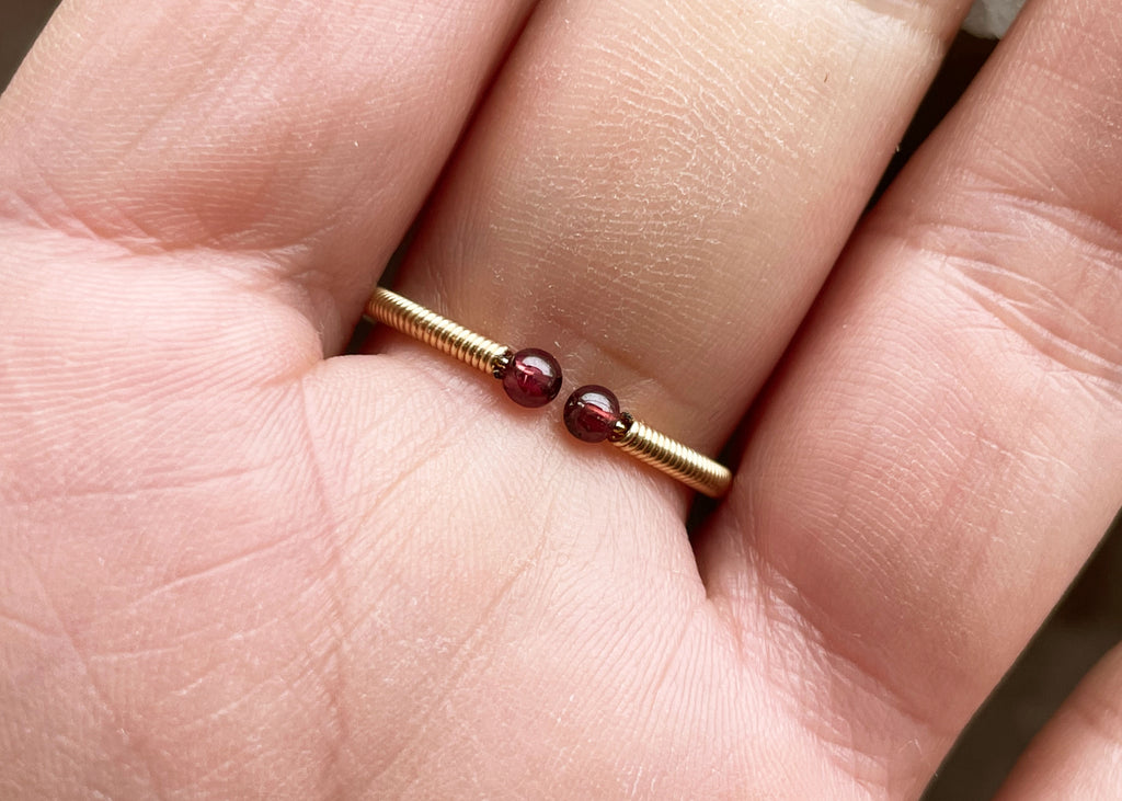 Aquamarine And Garnet Ring