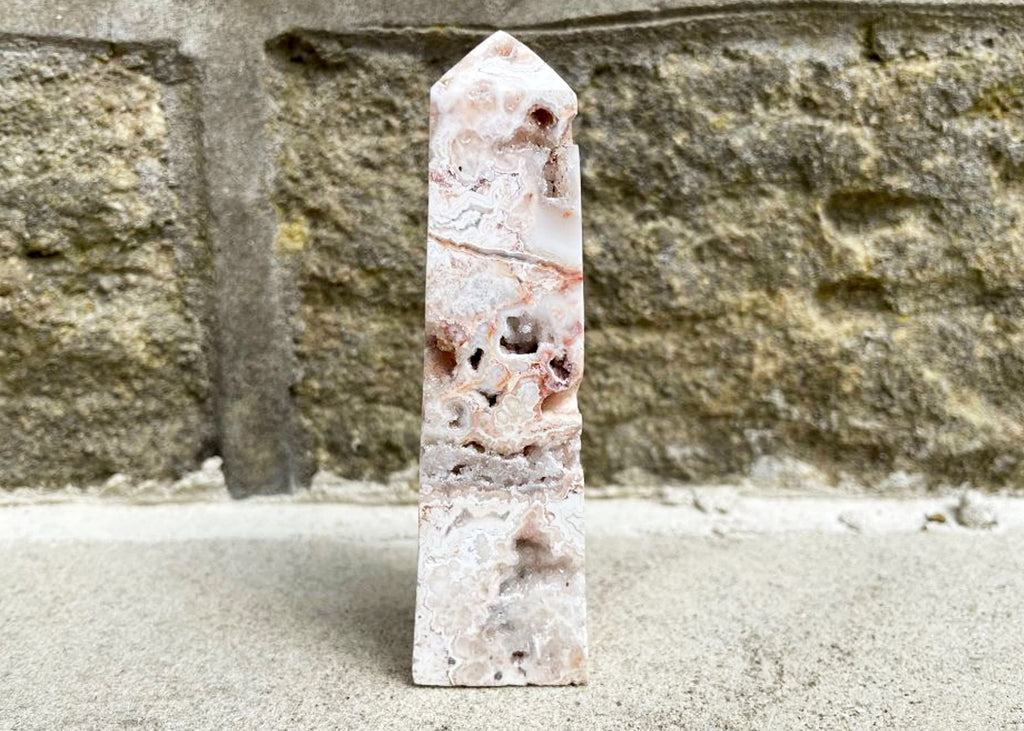 Druzy Crazy Lace Agate Obelisk