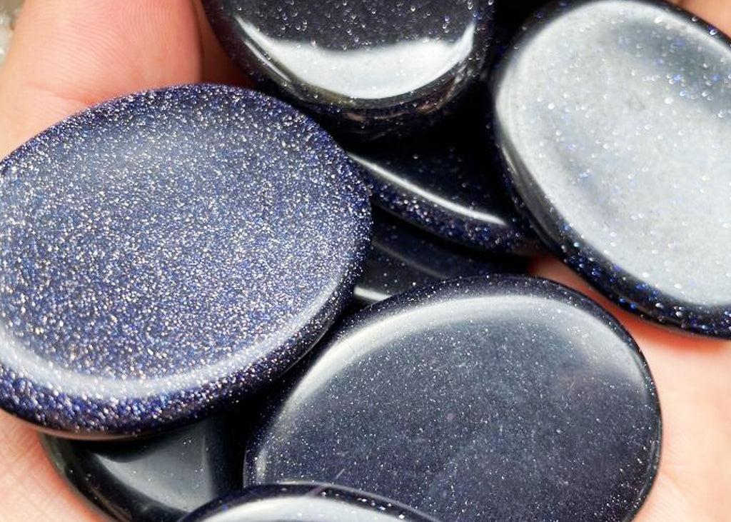 Blue Goldstone Oval Worry Stone