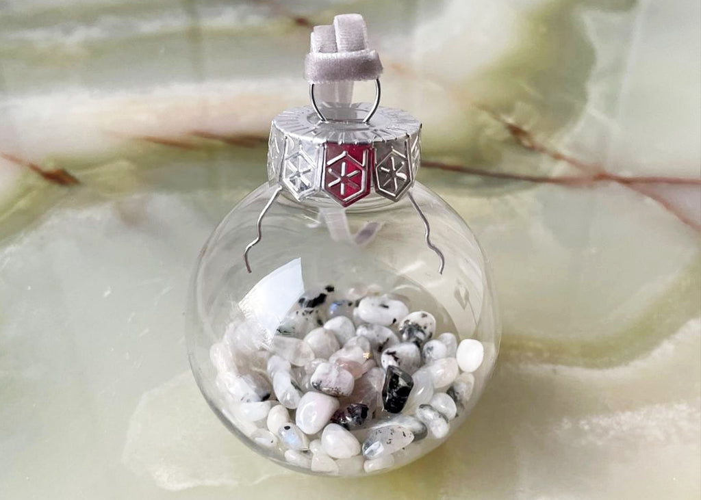 Rainbow Moonstone Crystal Christmas Tree Bauble