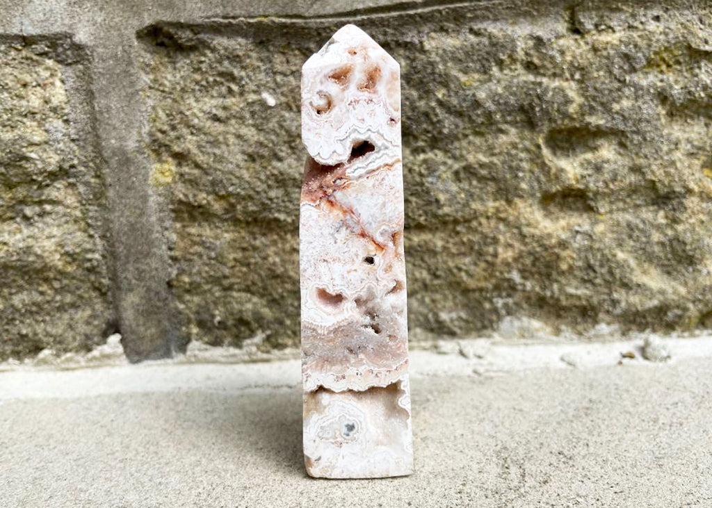 Druzy Crazy Lace Agate Obelisk