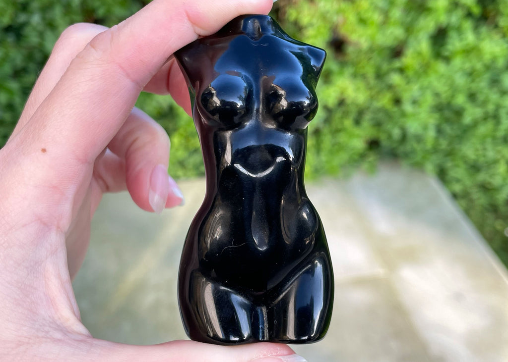 Black Obsidian Goddess/Woman's Body Carving