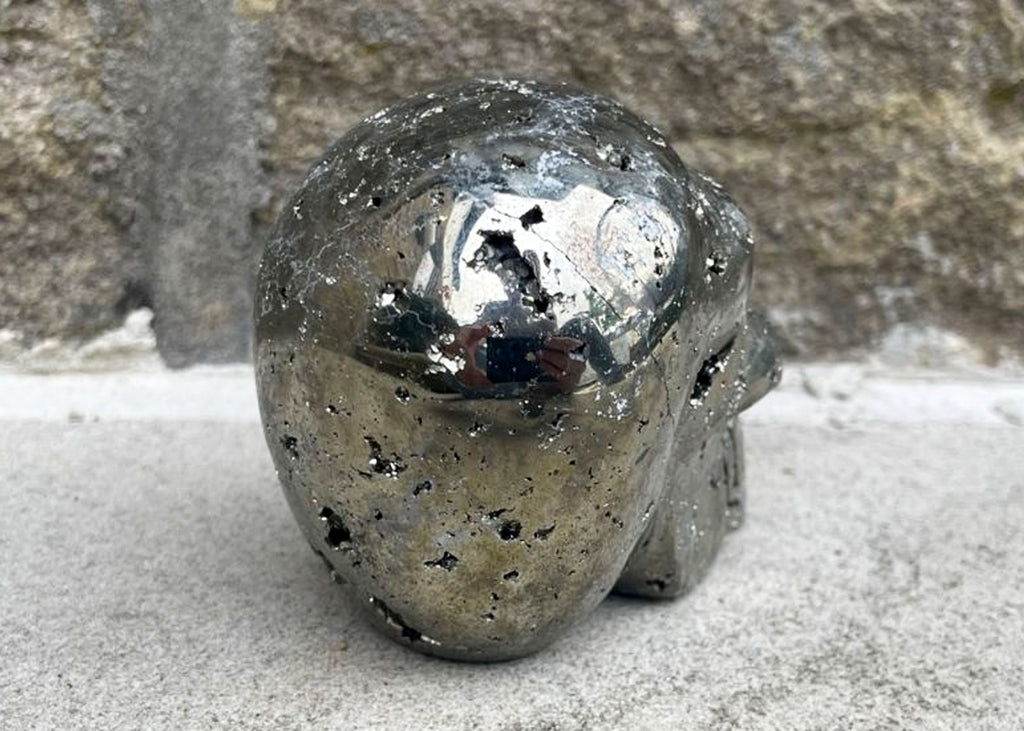 535g Druzy Pyrite Skull