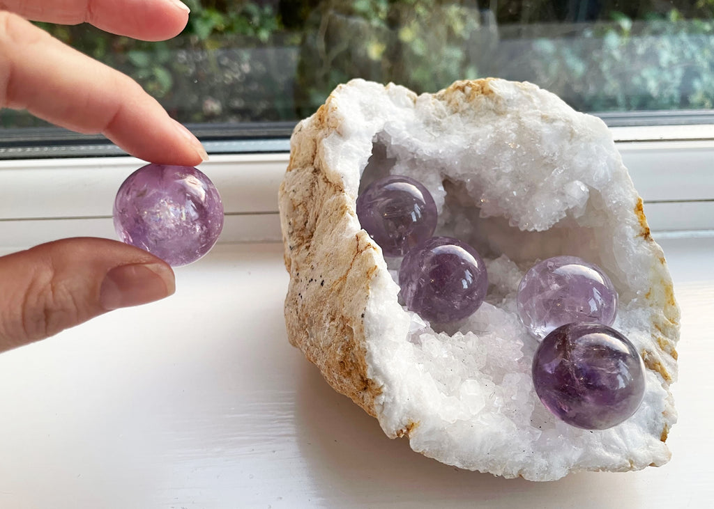 Polished Mini Amethyst Spheres