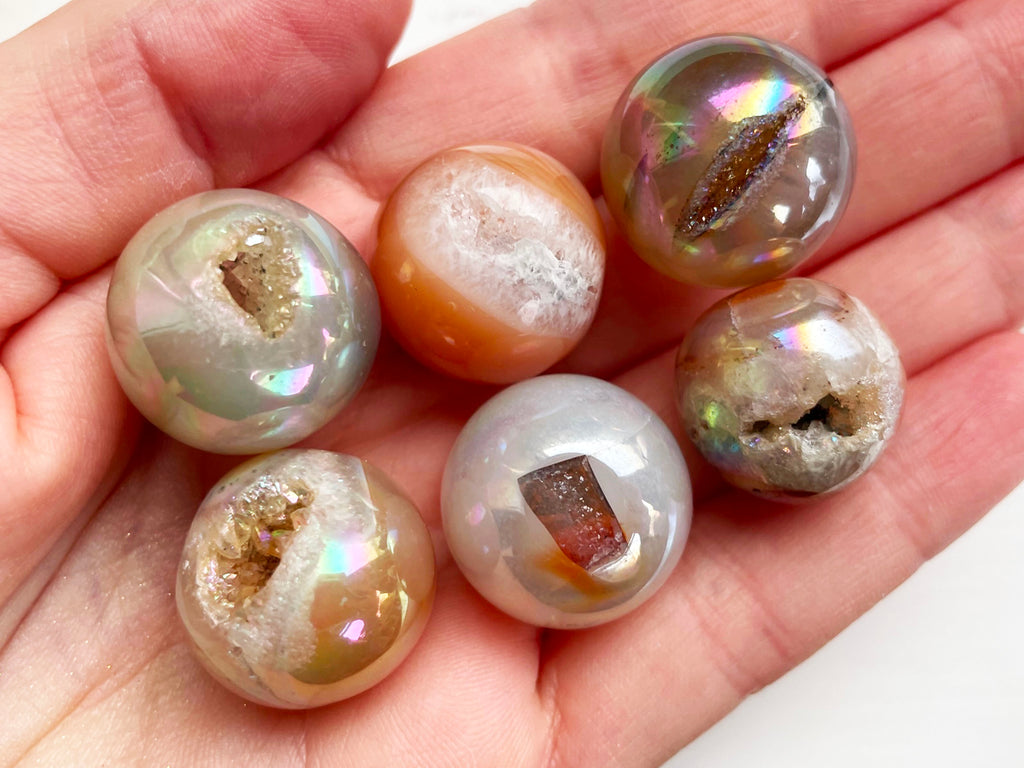 Polished Druzy Agate Aura Mini Sphere