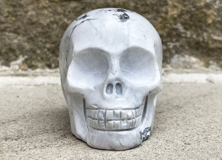 Howlite Skull Carving