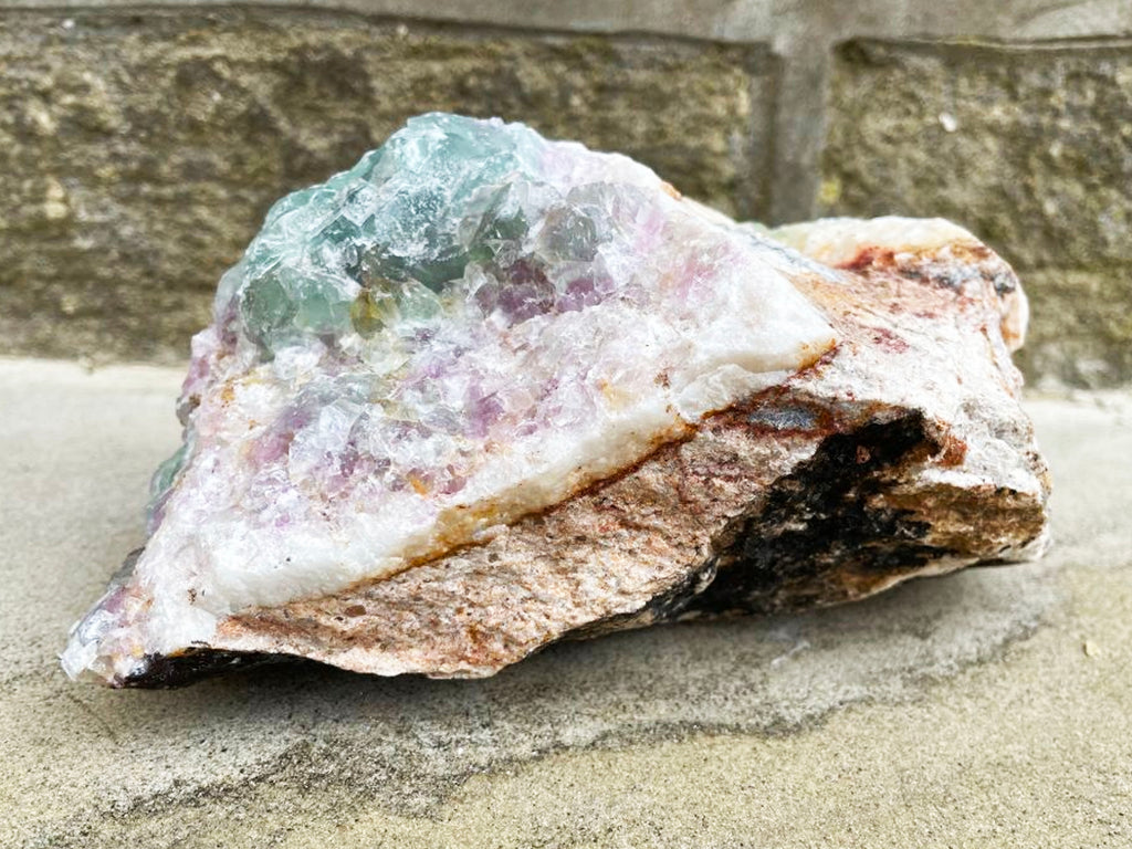 1.936 KG Raw Green And Purple Fluorite Chunk