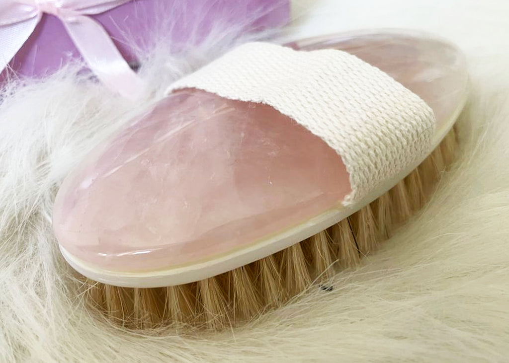 Rose Quartz Crystal Body Brush