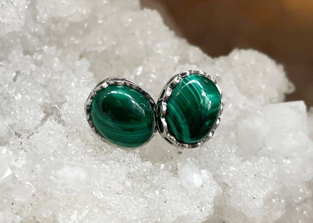 Malachite Stud Earrings