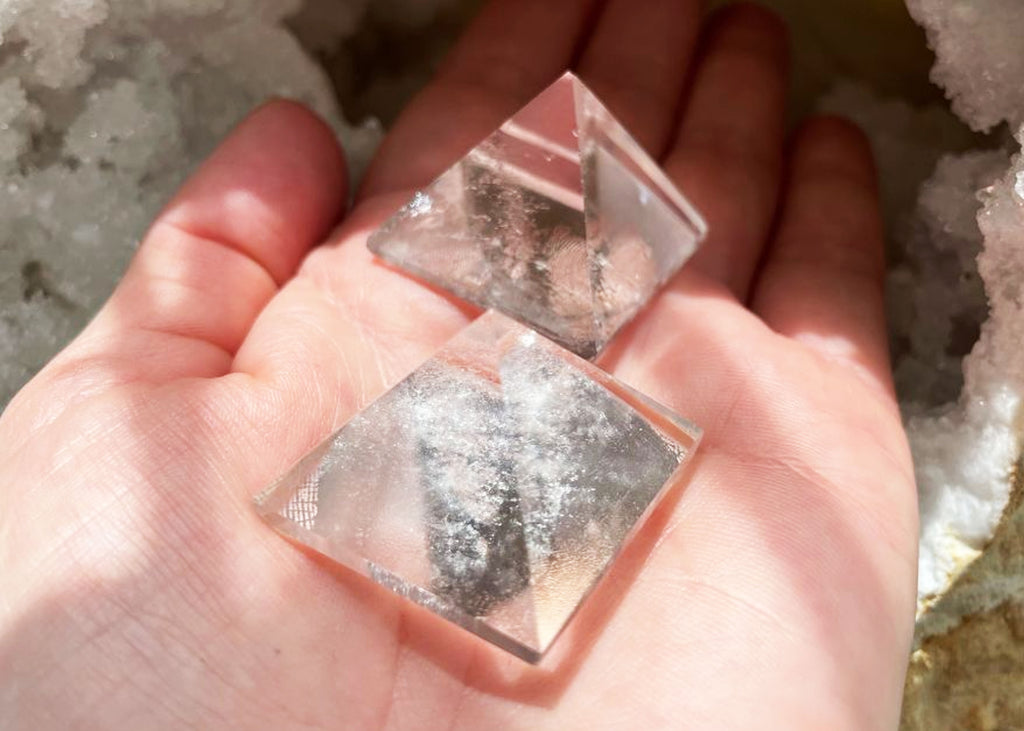 Mini Polished Clear Quartz Pyramid