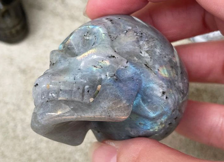 Labradorite Skull Carving