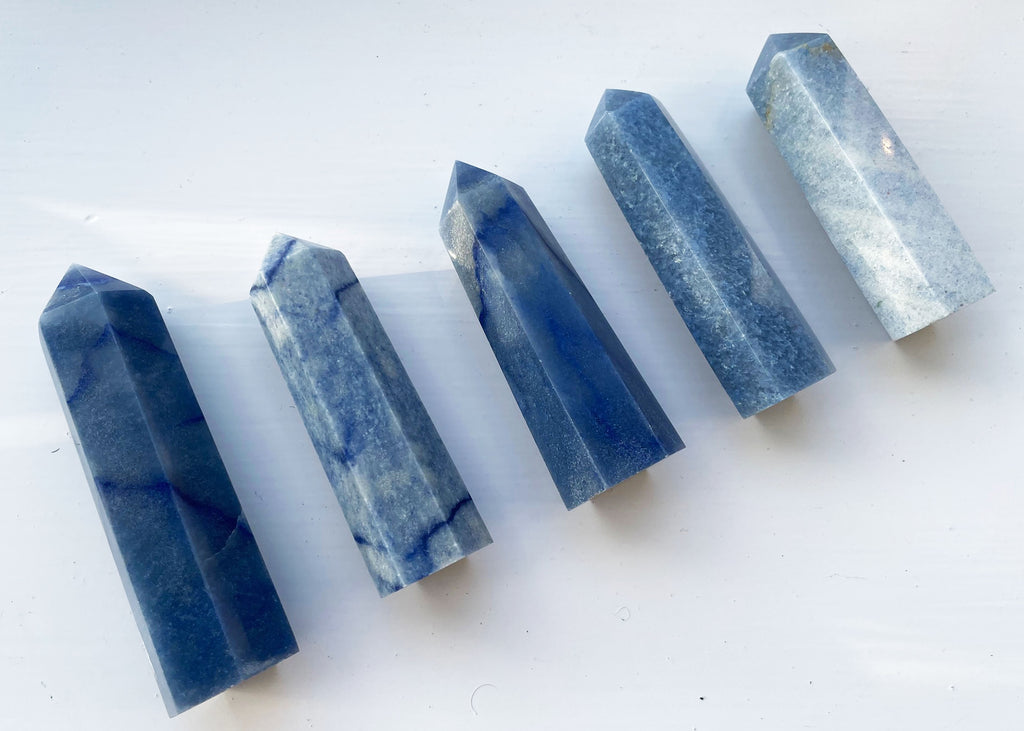 Blue aventurine towers