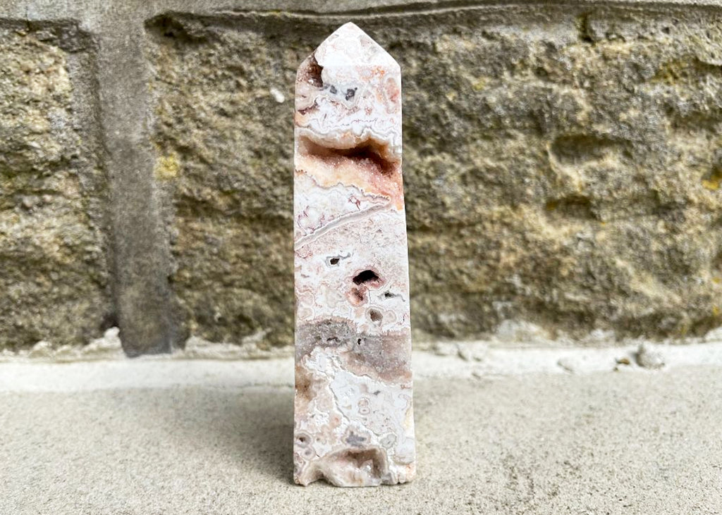 Druzy Crazy Lace Agate Obelisk