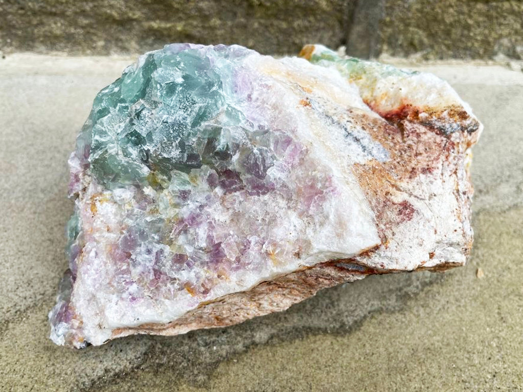 1.936 KG Raw Green And Purple Fluorite Chunk