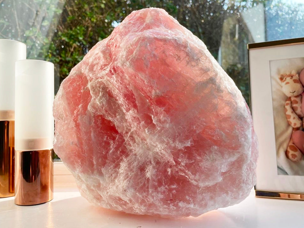 Extra Large 14.4 KG Rose Quartz Boulder With Mica