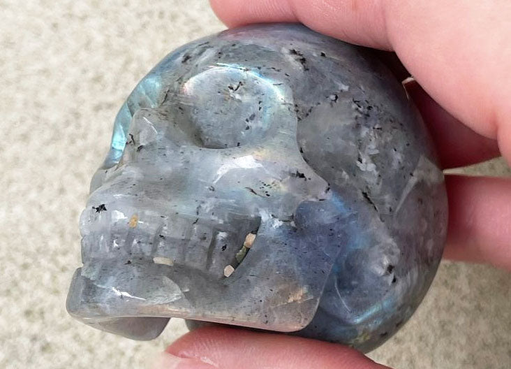 Labradorite Skull Carving