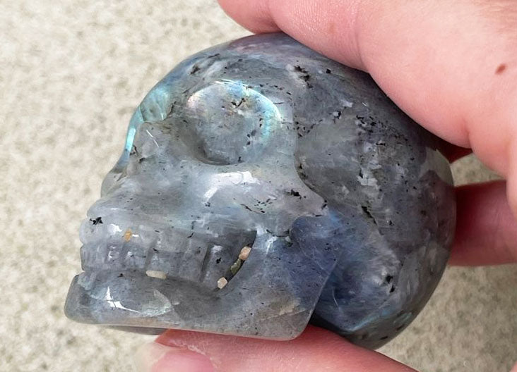 Labradorite Skull Carving